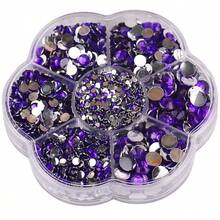 5000颗/盒,2毫米、3毫米、4毫米、5毫米、6毫米,5种尺寸,果冻糖果色,透明AB水晶珠,花形盒,圆形平底水钻,多色水晶宝石,非热熔DMC珠宝珠,玻璃石,3D钻石图案设计配件,闪亮美甲贴纸,适用于衣服、包包、鞋子、杯子、手机壳、手工艺品、DIY装饰。 - AB Colors - 查看 73