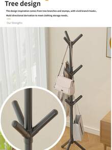 1pc High-Quality 6-Hook Coat Rack, Nordic Style Floor Standing Coat Rack, Quick Assembly, Minimalist Design, Thick Steel Pipe, Durable, Portable & Practical, Suitable For Bedroom, Living Room Storage, Hallway Tool Organization And Clothing Management. Can Store Hats, Scarves, Clothes And Other Items, Making The Room Cleaner And Tidier. - Multicolor - View 11