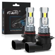TOAUTO 2pcs H11 H7 9005 HB3 9006 HB4 Car CSP LED Fog Headlight Bulbs 6000K White Auto Fog Lamp Day Running Light - A - View 9
