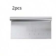 2/4件套不锈钢蛋糕切片器烘焙工具，带尺子和刮刀 - 采用加厚不锈钢制成，经久耐用，不易变形 - 适用于厨房、面包店、酒店、学校和DIY项目 - 彩色 - 查看 14