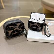 Sexy Black Lip Design Protective Case Compatible With Apple , Transparent Black Earphone Protective Cover, Anti-Drop Earphone Case, Only Suitable Compatible With Apple Bluetooth Earphone - Transparent Black - View 1