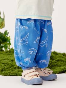 mini bala Quần dài mỏng nhẹ, nhanh khô, mềm mại cho bé trai, thích hợp mặc mùa hè. - xanh và trắng - Xem 5