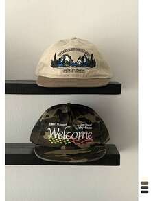 Embroidered Letter English Pattern Flat Brim Wide Brim Baseball Cap, Spring/Summer Outing, Face-Slimming, Hip-Hop, Sun-Shading Cap, Men, Skater Hippie Chicks Style - Multicolor - View 13