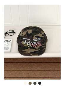 Embroidered Letter English Pattern Flat Brim Wide Brim Baseball Cap, Spring/Summer Outing, Face-Slimming, Hip-Hop, Sun-Shading Cap, Men, Skater Hippie Chicks Style - Multicolor - View 18