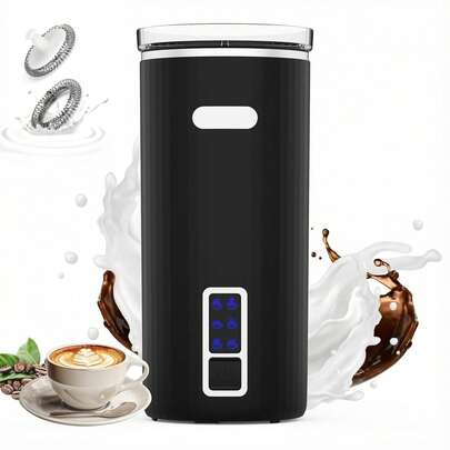Advwin Electric Milk Frother, 6-In-1 Milk Frother & Warmer, Compact Hot & Cold Foam Maker
