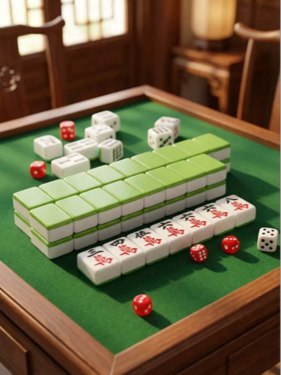 144pcs Luxury Professional Mahjong Set - Classic Chinese Mahjong Game Carefully Crafted With High-Quality PVC Material, Designed For Mahjong Enthusiasts. Provides Strategic Social Entertainment For Adults, Suitable For Parties, Weddings, Gatherings, Birthday Celebrations, Group Activities, Family Reunions, And Travels. Brilliant Chess Game For Adult Parties, Charming Activity For Couples. A Perfect Gift Choice! (Random Style, Color Difference, Random Packaging)