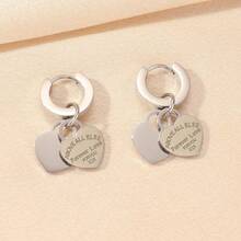 1 par de pendientes con forma de corazón de acero inoxidable y titanio, chapados en oro, adecuados para uso diario - Oro 1 - Ver 6