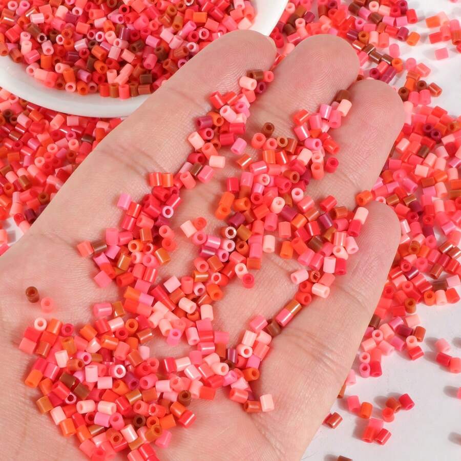 1100 hạt nhựa nhỏ 2.6mm hình ghép pixel, hạt sắt nung chảy, hạt trang trí thủ công chất lượng cao, tự làm đồ thủ công. - Đậu - Xem 1