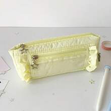 1个时尚日系纯色星星铅笔盒 学生文具桌面大容量收纳笔袋 可爱女生化妆包 礼物 - A - 查看 14