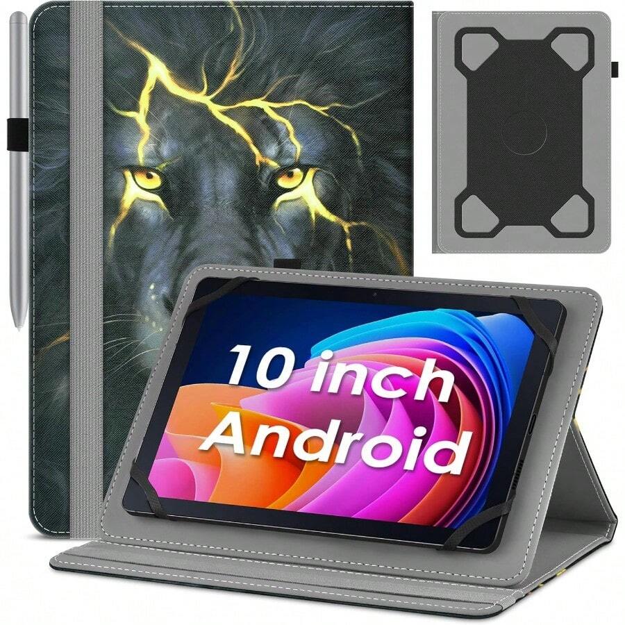 Funda Universal para Tablet de 10 Pulgadas, Funda Protectora para Tablet Android de 10.1 Pulgadas, Funda Protectora para Tablet de 9.6 a 10.5 Pulgadas (Rosa Rojo) - Enchufe tipo A de EE. UU. (110-127 V) - Ver 1