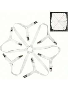 1个可调节弹性12夹床单固定带，防滑带，用于固定毯子和被罩 - A - 查看 1