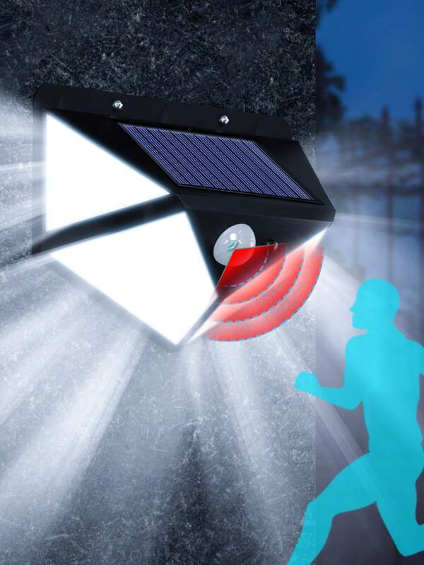 LED Solar Exterior Wall Lights Sense Auto On/Off Street Lamp With PIR Motion Sensor Light IP65 Waterproof Outdoor Dusk To Dawn Solar Powered Parking Lot Storage Room Yard Garden Fence House Patio Villa Porch Park Daylight Wireless Sconce Lamps Home Barn Backyard Landscape Decoration Safety Emergency 3Modes Area Lighting Cool White