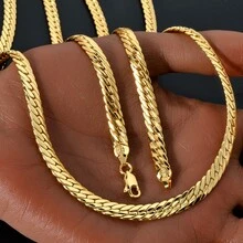 時尚奢華意大利750 18k鍍金銅項鍊，適合女性日常佩戴 - 金色 - 查看 6