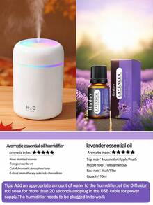 1pc 300ml Colorful Humidifier, USB Powered, With Cool Mist And Bright Ambient Light, 2 Working Modes, Auto Shut-Off, Quiet Mist, Electric Air Humidifier, Bedroom Decor Gift, Home Air Freshener, Suitable For Room Decor, Office, Living Room, Desk, Car, An Ideal Gift For Her, For Daily Air Humidifying, Refilling And Anti-Drying - 多色 - 查看 24