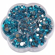 5000颗/盒,2毫米、3毫米、4毫米、5毫米、6毫米,5种尺寸,果冻糖果色,透明AB水晶珠,花形盒,圆形平底水钻,多色水晶宝石,非热熔DMC珠宝珠,玻璃石,3D钻石图案设计配件,闪亮美甲贴纸,适用于衣服、包包、鞋子、杯子、手机壳、手工艺品、DIY装饰。 - AB Colors - 查看 49