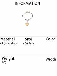 1pc Fashionable Casual Metal Heart Knot Pendant Necklace, Women Apparel Accessory - Yellow Gold - View 7