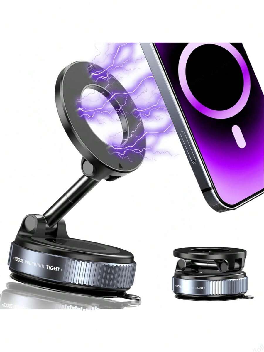 Giá đỡ điện thoại từ tính xoay 360°, có thể gập lại và kéo dài, chất liệu ABS, không chống nước, thích hợp sử dụng trong xe hơi/phòng tắm/du lịch/phòng tập thể dục/bề mặt gương nhẵn, giá đỡ điện thoại, phụ kiện xe hơi.