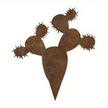 1 Piece Of Rusty Colored Iron Cactus Ground Inserted With Rusty Colored Iron Garden Decoration, Courtyard Flowerpot, Grassland, This Decorative Ground - Cactus - View 9