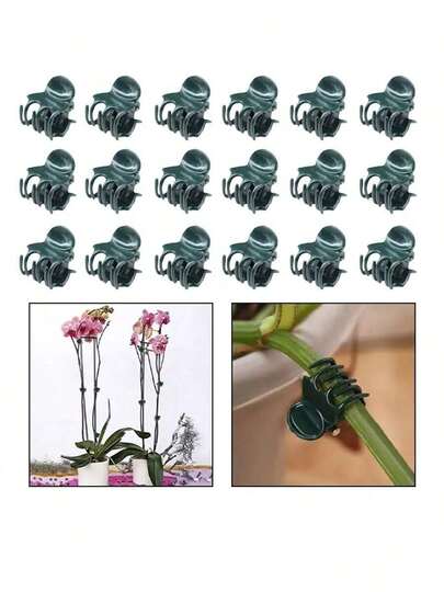 10/20 Pcs Plant Clips Flower Fixation Clips, Climbing Orchid Plant Clips, Horticultural Support Clips For Vines, Specialized Clips For Paphiopedilum In Gardening, Plant Clips, Vine Clips, Binding Clips, Support Rod Accessories, Elephant Ear Support Rods To Prevent Uprighting, Hydroponic Plant Fixers, Spring Rain Dracaena Sanderiana Stem & Branch Bundler - Suitable For Landscaping, Ornamental Plants, Horticulture, And Potted Plants