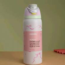 New Ow-Ala Vacuum Stainless Steel Drinking Straw Dual-Walled Insulated Tumbler, Suitable For Car Use - Multicolor 32oz - View 4