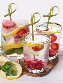 200/100pcs Bamboo Cocktail Picks With Loop, Suitable For Appetizers, Cocktails, BBQ Snacks, Club Sandwiches, Holiday Birthday Wedding Party Gifts - Multicolor - View 8