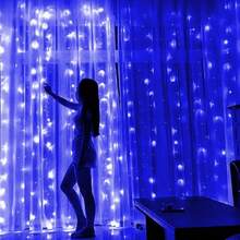 1 pieza Luces de cortina de cadena LED alimentadas por USB, 8 modos de iluminación, control remoto, adecuadas para boda, cumpleaños, fiesta, Pascua, Ramadán, Día de San Valentín, decoración y iluminación para fiesta individual - Luces de cortina alimentadas por USB - Ver 34