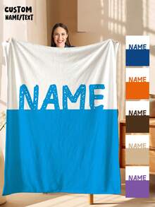 1pc Customized Photo Fleece Blanket, Personalized With Family, Pet, Couple Photos, Best Gift For Mother's Day, Father's Day, Valentine's Day, Friends - Style 3 - View 15