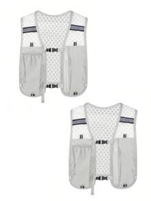 1pc/2pcs Unisex Running Hydration Vest. Hydration Running Vest Backpack, Reflective, Multiple Pockets, Quick Dry, Waterproof, Breathable, Adjustable Backpack For Running, Hiking, Cycling, Trail, Marathon Hydration Backpack, Lightweight Running Vest, For Women, Men, Adjustable Strap, Multi-Pocket Hydration Backpack, Hiking, Camping, Cycling Breathable Running Vest - Multicolor - View 13