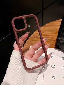 Simple Transparent Acrylic Phone Case Compatible With IPhone 17 Pro Max/17 Pro/17 Air/17/16 Pro Max/16/16 Pro/16 Plus/16E/15/15 Plus/15 Pro/15 Pro Max/11/12/13/14 Pro Max/11 Pro/11 Pro Max/12 Pro/12 Pro Max/13 Pro/13 Pro Max/7 Plus/14 Pro/14 Pro Max/14 Plus Hard Case - Burgundy - View 23