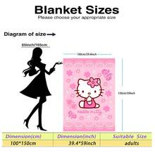 SANRIO Chăn nỉ mềm mại với họa tiết hoa Hello Kitty dễ thương, nền màu hồng, hình Hello Kitty ở trung tâm đội vòng hoa, bao quanh là bướm và hoa, mang lại sự ấm áp và mềm mại, thích hợp cho ghế sofa, giấc ngủ trưa, trang trí giường ngủ. - Nhiều màu - Xem 14