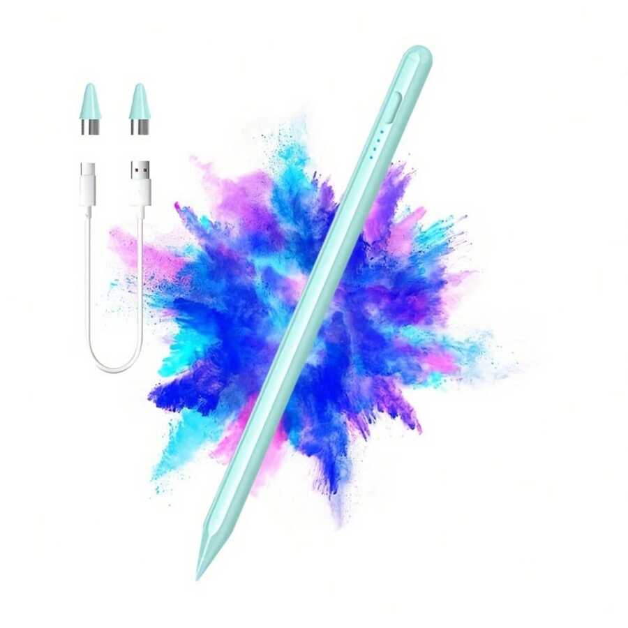 适用于 2018-2025 款 iPad 的触控笔，支持快速充电的磁吸式触控笔（第一代），支持倾斜感应和防误触功能，兼容 iPad Air 3/4/5/M2/M3、iPad Mini 5/6、iPad 6/7/8/9/10/11、iPad Pro 和 Pro 11 英寸/12.9 英寸/M4。是送给母亲、家人、朋友、孩子、生日或节日的理想礼物。 - 藍色的 - 查看 1