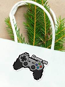 1pc GAME ON Stickers – Fun Decals For Game Consoles, Laptops, Water Bottles, And Notebooks To Personalize Your Everyday Essentials! - Black - View 8