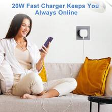 快速充電 純色 1-2 組 20W 快充充電器 英規插頭適配器 + 3.3FT/100cm USB-C 轉 Lightning 充電線，相容 14 13 12 Pro Max Plus 便攜充電套組 壁式充電器，高速旅行 PD 電源適配器 - 英規插(220-240V) - 查看 7