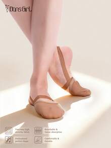DonsGirl 1 Pair Of Professional Ballet Half Shoes For Dancers, Breathable Stretch Lyrical Dance Foot Thongs, Nude Half Sole Dance Shoes For Women Girls - Brown - View 5