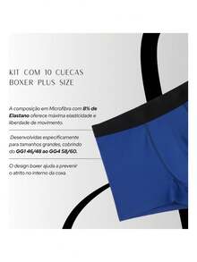 Set Of 10 Men's Plus Size Microfiber Boxer Briefs (Extra Large) - 各種各樣的 - 查看 6