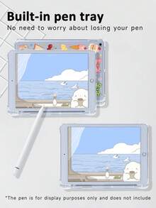 Ayotu 1pc Cartoon Cat & Rabbit Transparent Soft Silicone Full Body Protective Case For IPad 11th Gen/IPad 10/IPad 9/IPad Air 7th 11-Inch/IPad Air 5th/Kindle Paperwhite 11th/Kobo Libra Colour/Kindle 6-Inch - Multicolor - View 7