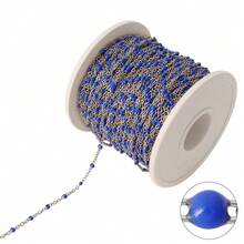 Dây chuyền hạt thép không gỉ 100cm, dây chuyền hạt nhựa nhiều màu sắc phong cách Bohemian, dây chuyền tráng men để làm trang sức DIY và phụ kiện vòng cổ. - Chuỗi tự làm - Xem 19