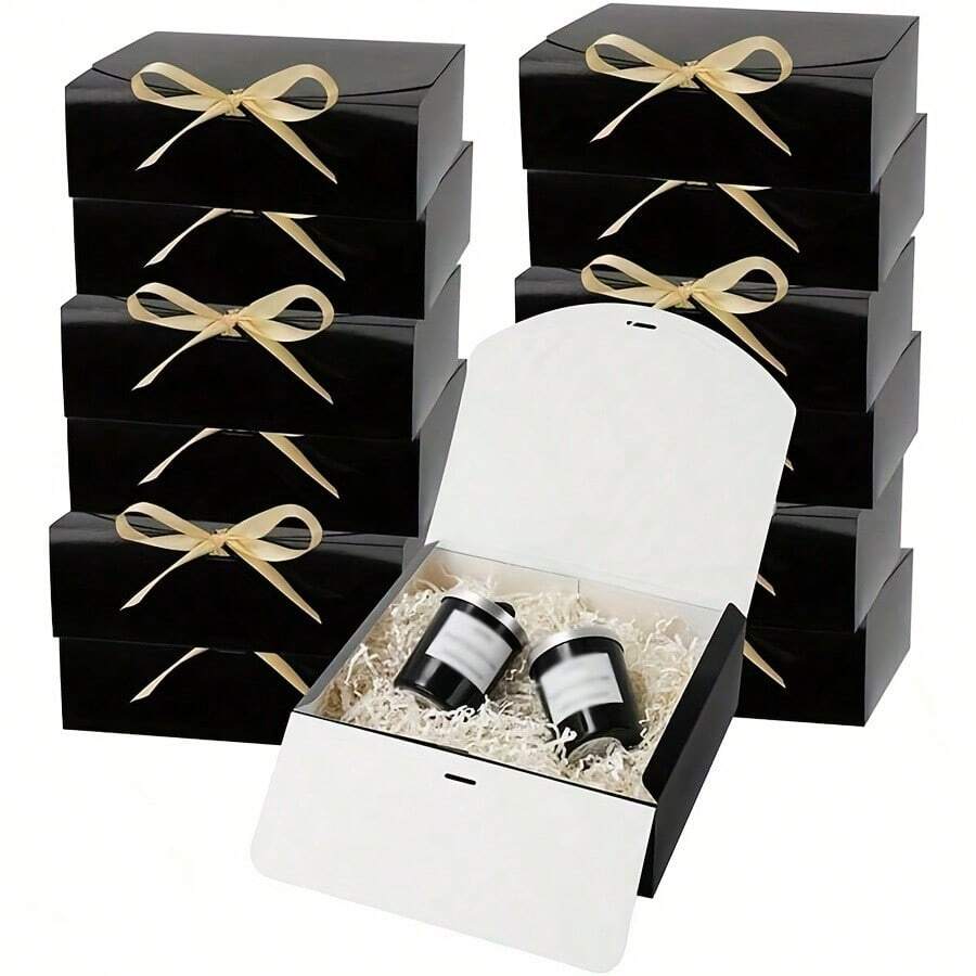 Bộ quà tặng 3/5/15 món, Hộp quà cầu hôn phù rể, Hộp quà ruy băng đen sang trọng, Hộp quà cưới, Hộp quà sinh nhật, Hộp quà tiệc tùng, Hộp quà phù dâu, Hộp quà tốt nghiệp/Ngày Valentine - Nhiều màu - Xem 1