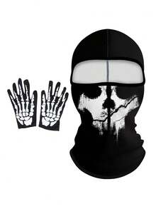 1 Stück oder mehr Unisex Radfahrer Gesichtsmaske, Sturmhaube, Skimaske, Motorrad Nackenwärmer, Totenkopf Design, geeignet für tägliches Skifahren, Radfahren, Outdoor-Reisen, Partys usw. - Verschiedenfarbig - Übersicht 17