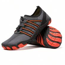 Zapatos acuáticos para exteriores, zapatos de agua unisex para nadar, vadear, bucear, playa, pesca, yoga, fitness - naranja gris - Ver 3