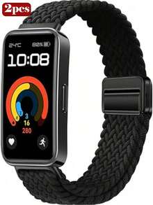 尼龙表带，兼容华为手环10/9/8，编织弹性表带，运动表带，智能手表表带，柔软透气，替换表带，磁扣，男女通用 - 彩色 - 查看 16