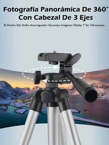 Trípode portátil multifuncional  + soporte para teléfono + bolso de transporte, adecuado para cámara/teléfono inteligente/GoPro - 2 piezas - Ver 8