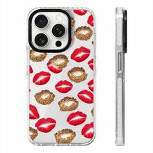 Strawberry Lips Phone Case, Sweet Temptation Style, For Compatible With IPhone 17/17pro/17promax/17Air/Iphone16/16pro/16plus/16promax/15/15promax/15pro/11/12/13/14promax/12mini/13mini/11pro/11promax/12pro/12promax/13pro/13promax/14pro/14promax, Berry Kiss Dessert Treat Gift - trắng - Xem 5