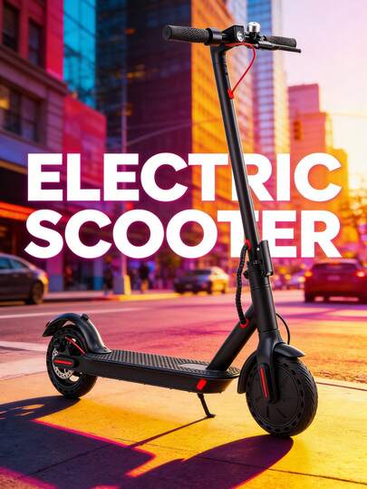 Portable Foldable Electric Scooter With 350W Powerful Motor | 8.5'' Solid Tires | Max 19MPH & Max 20-Mile Range For Adults