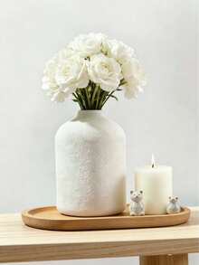 Bình hoa nhỏ màu trắng giả gốm, kiểu dáng tối giản, phù hợp với bàn ăn hiện đại, kệ sách, trang trí nhà cửa, lò sưởi, phòng ngủ, nhà bếp, phòng khách, bàn làm việc, làm quà tặng. - trắng - Xem 9