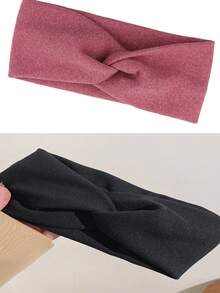 1PC/2PCS/3PCS/Women's Thick Winter Headband - Soft Solid Color Hair Accessory, Elegant Bohemian Style Loose Headband, Suitable For Cold Weather, Christmas, Thanksgiving, And Holiday Gifts Multi Functional Headband, Winter Headband, Women's Winter Warm Headband, Soft Headband, Elastic Headband, Women's Elastic Headband (Due To Lighting Reasons, There May Be Some Color Difference In Photos Taken) - Multicolor - View 20