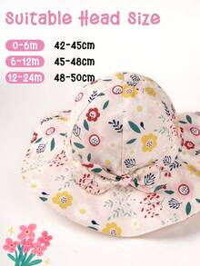 1顶女婴夏季宽檐UPF50+防晒帽 - B - 查看 9