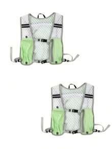 1pc/2pcs Unisex Running Hydration Vest. Hydration Running Vest Backpack, Reflective, Multiple Pockets, Quick Dry, Waterproof, Breathable, Adjustable Backpack For Running, Hiking, Cycling, Trail, Marathon Hydration Backpack, Lightweight Running Vest, For Women, Men, Adjustable Strap, Multi-Pocket Hydration Backpack, Hiking, Camping, Cycling Breathable Running Vest - Multicolor - View 14