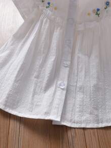 Girls' New Blouse, Short Sleeve Top For Summer - White - View 4