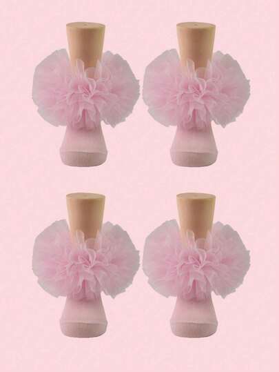 2 Pairs Girls' Lace Ruffle Socks Fluffy Ruffle Baby Infant Princess Socks